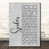 System Of A Down Spiders Grey Rustic Script Song Lyric Print