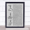 The Killers Miss Atomic Bomb Grey Rustic Script Song Lyric Print