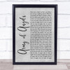 The Script Army of Angels Grey Rustic Script Song Lyric Print