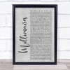 The Script Millionaires Grey Rustic Script Song Lyric Print