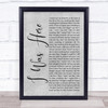 Beyonce I Was Here Grey Rustic Script Song Lyric Print