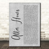 The Weeknd After Hours Grey Rustic Script Song Lyric Print