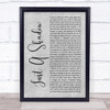 Big Country Just A Shadow Grey Rustic Script Song Lyric Print