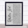 Toploader Achilles Heel Grey Rustic Script Song Lyric Print