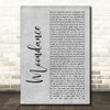 Van Morrison Moondance Grey Rustic Script Song Lyric Print