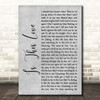 Whitesnake Is This Love Grey Rustic Script Song Lyric Print