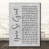 Blur You're So Great Grey Rustic Script Song Lyric Print