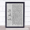 Collin Raye In This Life Grey Rustic Script Song Lyric Print