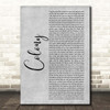 Damien Dempsey Colony Grey Rustic Script Song Lyric Print