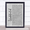 Daughtry Undefeated Grey Rustic Script Song Lyric Print