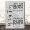Dave Barnes Nothing Fancy Grey Rustic Script Song Lyric Print