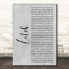 Disclosure Latch Grey Rustic Script Song Lyric Print