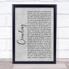 Linkin Park Crawling Grey Rustic Script Song Lyric Wall Art Print