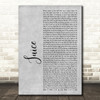 Lizzo Juice Grey Rustic Script Song Lyric Wall Art Print