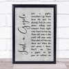 Louis Armstrong Just a Gigolo Grey Rustic Script Song Lyric Wall Art Print