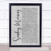 Maroon 5 Sunday Morning Grey Rustic Script Song Lyric Wall Art Print