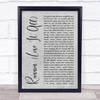 Naughty Boy Runnin' (Lose It All) Grey Rustic Script Song Lyric Wall Art Print