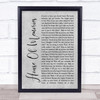 Panic! At The Disco House Of Memories Grey Rustic Script Song Lyric Wall Art Print