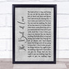 Peter Gabriel The Book of Love Grey Rustic Script Song Lyric Wall Art Print