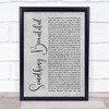 Robbie Williams Something Beautiful Grey Rustic Script Song Lyric Wall Art Print
