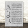Rush Time Stand Still Grey Rustic Script Song Lyric Wall Art Print