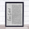 Russ Losin Control Grey Rustic Script Song Lyric Wall Art Print