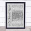 Sammy Kershaw You Are The Love Of My Life Grey Rustic Script Song Lyric Wall Art Print
