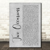 Silk Two Occasions Grey Rustic Script Song Lyric Wall Art Print