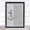 Sub Urban Cradles Grey Rustic Script Song Lyric Wall Art Print