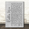 The Allman Brothers Band Ramblin' Man Grey Rustic Script Song Lyric Wall Art Print