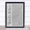 Bob Seger Shame On The Moon Grey Rustic Script Song Lyric Wall Art Print