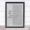 The Weeknd Try Me Grey Rustic Script Song Lyric Wall Art Print