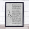 Thomas Rhett Blessed Grey Rustic Script Song Lyric Wall Art Print