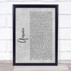 Tool Aenima Grey Rustic Script Song Lyric Wall Art Print