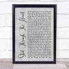 Bon Jovi Shot Through The Heart Grey Rustic Script Song Lyric Wall Art Print