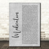 YUNGBLUD Medication Grey Rustic Script Song Lyric Wall Art Print