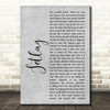 Brendan Benson Jetlag Grey Rustic Script Song Lyric Wall Art Print