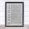 David Bowie As The World Falls Down Grey Rustic Script Song Lyric Wall Art Print