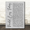 Eagles Peaceful Easy Feeling Grey Rustic Script Song Lyric Wall Art Print
