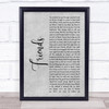 Ella Henderson Friends Grey Rustic Script Song Lyric Wall Art Print