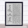 Eric Clapton Tears In Heaven Grey Rustic Script Song Lyric Wall Art Print