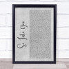 Fabolous ft. Ashanti So Into You Grey Rustic Script Song Lyric Wall Art Print