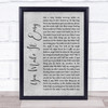 Jason Aldean You Make It Easy Grey Rustic Script Song Lyric Wall Art Print