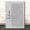 Beach Boys Kokomo Grey Rustic Script Song Lyric Quote Music Print