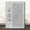 Billy Bragg The Red Flag Grey Rustic Script Song Lyric Quote Music Print