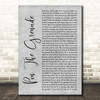 Blink-182 Pin The Grenade Grey Rustic Script Song Lyric Quote Music Print