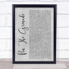 Blink-182 Pin The Grenade Grey Rustic Script Song Lyric Quote Music Print