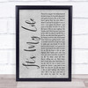 Bon Jovi It's My Life Grey Rustic Script Song Lyric Quote Music Print
