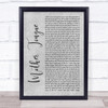 Bring Me The Horizon Mother Tongue Grey Rustic Script Song Lyric Quote Music Print