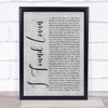 Fatback Band I Found Lovin' Grey Rustic Script Song Lyric Quote Music Print